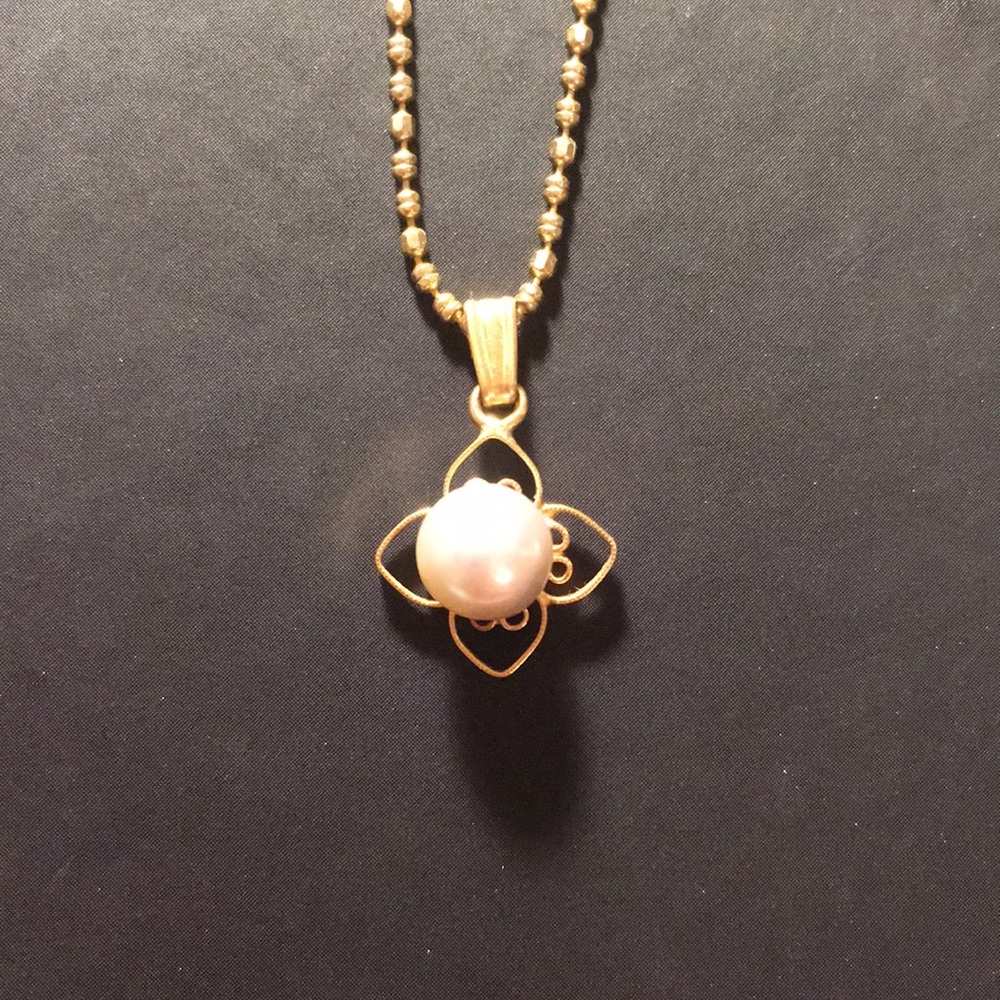 Vintage antique pearl GF necklace